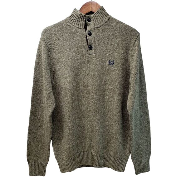 CHAPS Men's Quarter Zip Henley Long Sleeves Sweater in Size S - Picture 1 of 9